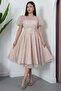 Crew Neck Balloon Sleeve Belted Lace Dress BAL167 - 6