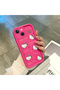 iPhone 14 Compatible Pink Red Silicone Case Shockproof Camera Protection - 3