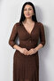 Double-Breasted Collar Long Sleeve Chest Knot Lace Dress 2026-4521 - 7