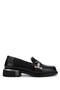Women's Genuine Leather Black Leather Loafer Shoes
