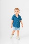 Baby Boy Summer Shirt Shorts Set Buttoned Corded Fabric Fabric 2-Piece Set - 5