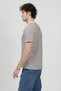 Men's Crew Neck Modal Fabric Striped T-Shirt Brown - 26Y 1005 - 7
