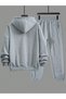 Unisex Hooded Sweatshirt Top and Bottom Tracksuit Set - 2