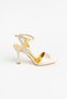 Women's Stiletto Heel U Nude Satin Wrapped Evening Dress Shoes - 4