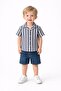 Baby Boy Striped Shirt Denim Shorts Set - 3