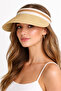 Women's Summer Straw Visor Hat Dark Beige Crown Model Open Top Beach Sun Visor