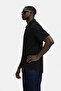 Men's Short Sleeve Basic Black Relaxed Shirt - 4