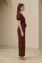 Women's Burgundy Floral Print Belt Piece Jumpsuit Short Sleeve Crew Neck Wide-Leg Relaxed Fit Stylish Jumpsuit - 5