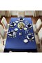 Kristal Monoray Fabric Indigo Tableware Set for 8 People 160X220 cm 17 Pieces. - 1602