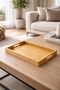 Natural Bamboo Serving Tray – Large and Durable Tea & Coffee Presentation Tray with Handles 25 X 35 cm - 5
