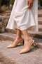 Lady Women's Pointed Toe Slingback Heeled Shoes Beige Summer Stylish Model C0006 - 3