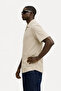 Men's Short Sleeve Basic Cream Relaxed Shirt - 4