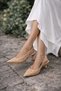 Lady Women's Pointed Toe Slingback Heeled Shoes Beige Summer Stylish Model C0006 - 4