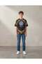Senior Boys Black Lion Face Foil Print Oversized T Shirt - 2