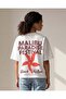 Women White Malibu Graphic Interlock T-Shirt - 4