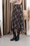 Plaid Asymmetric Chiffon Nare Skirt - 5