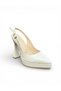 Ecru Platform Women's Heeled Shoes White Wedding Dress Open Back Shoes Evening Dress Shoes - 3