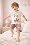 Boy's Teddy Bear Printed Short Sleeve T-Shirt and Shorts Set - 5