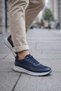 Sneakers Casual Daily Comfortable Orthopedic B2026 Navy Blue Leather Men's Shoes - 8