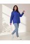 Women Blue Oversized Shirt Blouse - 3