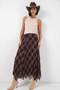 Women's Asymmetrical Cut Chiffon Skirt 8056 - Brown - 3