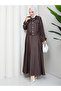 Contrast Stitching Li Denim Denim Jacket & Jile Hijab Set Rc6034