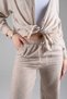 Women's Linen Pants Long Sleeve Shirt Top and Bottom Set - 4
