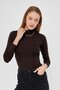 Turtleneck Long Sleeve Badi Viscose Stretch Fabric Body 123 Brown