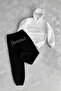 Unisex Stone Printed Sweatshirt-Sweatpants 2-Piece Set Oversized 3 Thread Cut
