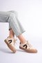 Iveja Women's Beige V-Detail 90's Sneakers Shoes - 2