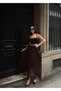 Women's High Waist Lace Detailed Maxi Skirt Brown - 6