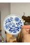 Antique German Onion Pattern Porcelain Blue White Blueblanc Presentation Plate Turkish Delight Bowl 9.5 cm
