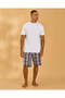 Men White Checkered Pyjama Set - 6