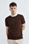 Corded Fabric Piped Crew Neck Knitwear T-Shirt - 4