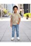 Boys Beige Palm Print Shirt With T Shirt - 5