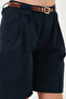 Cotton Pcs Loose Fit Pleated Belt Pcs Bermuda Shorts Shorts 668Yp5439 - 6