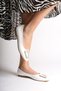 Women's Ballerinas with White Buckle Detail - 2