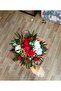 Red and White Table Flower Artificial Arrangement – 25 cm Diameter, 20–25 cm Height – Wedding & Engagement Table Decor - 5