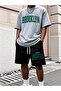 Brokleyn shorts t-shirt - shorts bottom top tracksuit set Printed Oversized crew neck