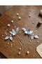 Pearl Buckle-Bride Double Hairpin-Blue Bridal Hairpin-Wedding-Engagement