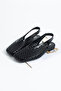 Flavia Genuine Leather Laser Cut Patterned Slingback Women's Sandals Ballet Flats
