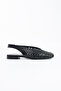 Flavia Genuine Leather Laser Cut Patterned Slingback Women's Sandals Ballet Flats - 4