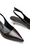 Nova Amara Women's Pointed Toe Open Back Thin Heeled Shoes 0012801 Brown Patent Leather - 2