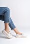 White Floral Print Women Ballet Flats