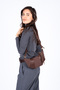 Women's Shoulder Bag Suede and Leather Bag . Small Size Bag