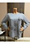 Women's Flower Garden Patterned Stone Mother Combed Cotton Blouse for Middle Age and Above