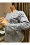 Women's Flower Garden Patterned Stone Mother Combed Cotton Blouse for Middle Age and Above - 3