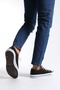 Black Linen Lace-Up Men's Sneakers