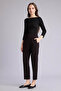 Slim Fit Boat Neck Cotton Black Long Sleeve T-Shirt G9577Ax26Sp - 2