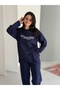 Laser Cut Long Sleeve Tshirt - Seam Detail Tracksuit Women's 2-Piece Set